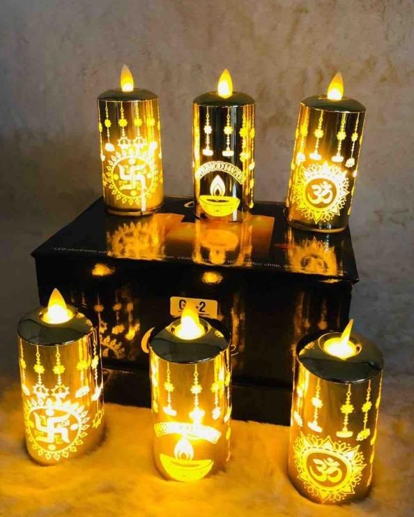 LED Diya with Real Flame Effect – Auspicious for Mandir & Beautiful for Home